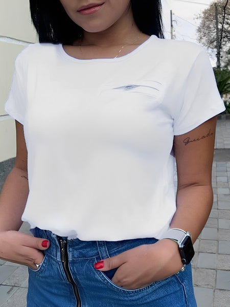 Blusa Slimfit Social Botão Bolso