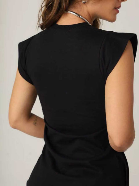 Vestido Longo Tee Ombreiras Feminino Viscolycra Confortável e Estiloso
