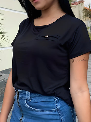 Blusa Slimfit Social Botão Bolso