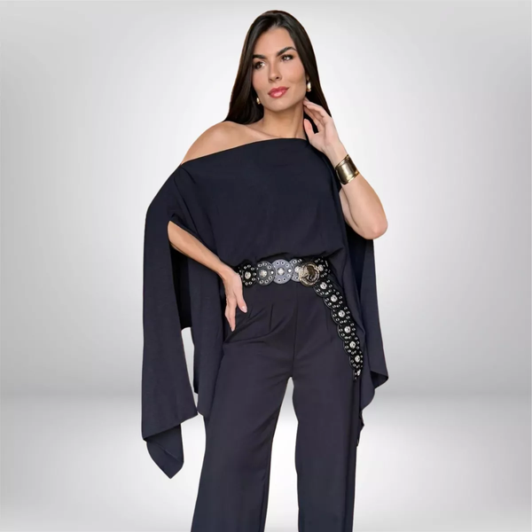 Blusa Bata Multiforma Boho Com Cropped Assimetrica