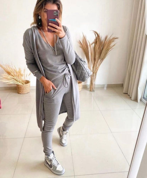 Conjunto Feminino Cardigan Lanzinha em 3 Peças